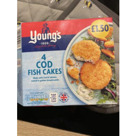 Youngs cod fish cakes x4 200g